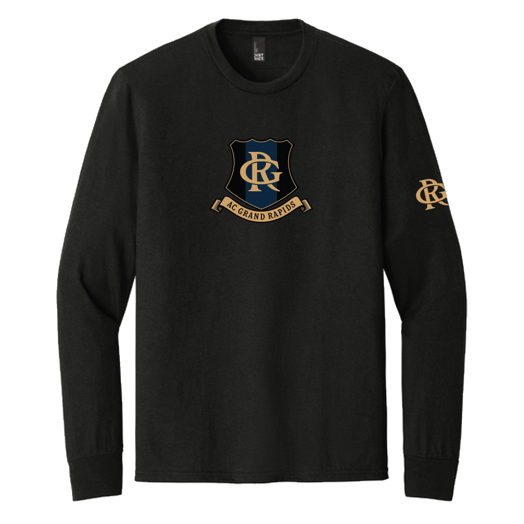 Adult "Crest" Long-Sleeve Tee - BLACK