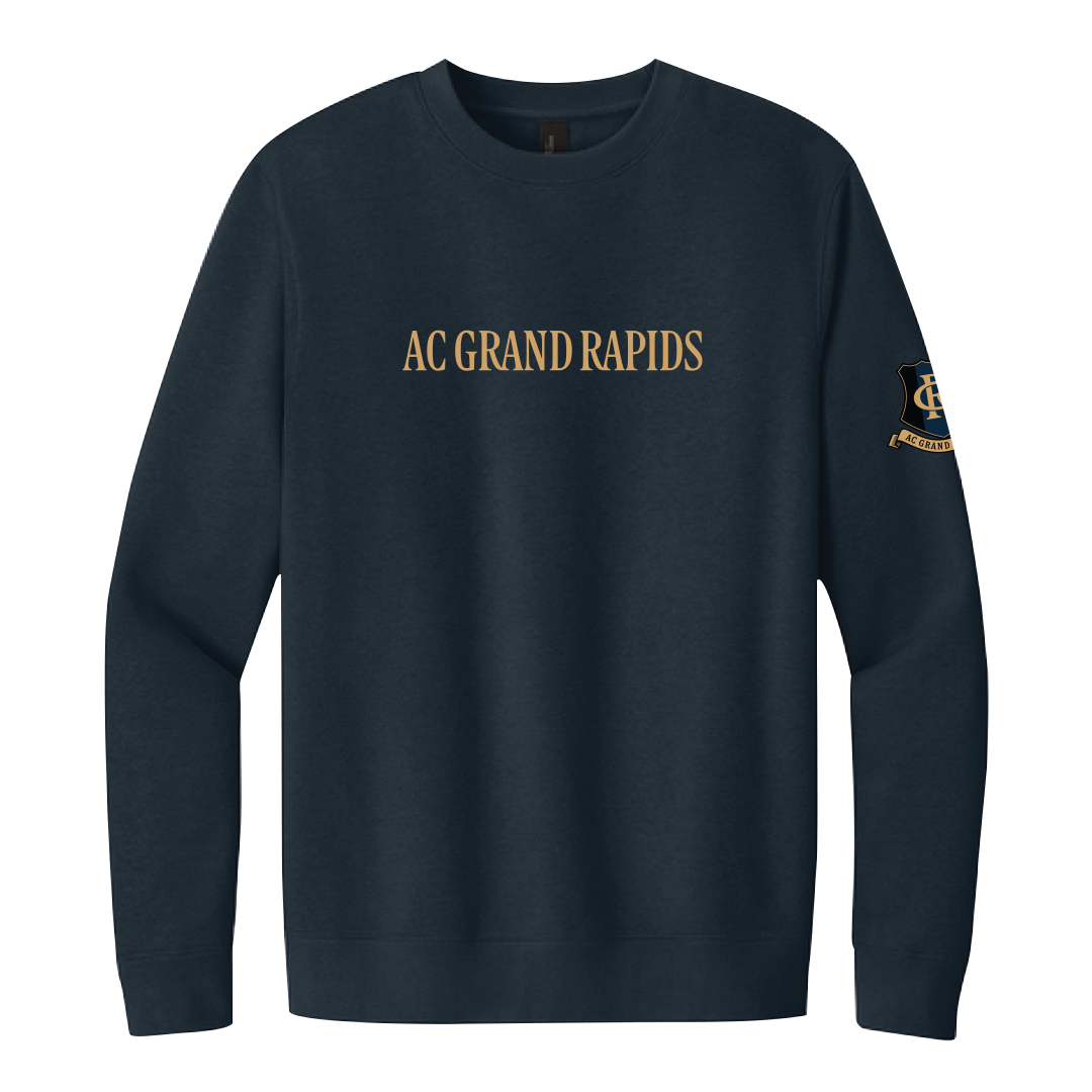 Adult "Wordmark" Fleece Crew Sweatshirt - NAVY
