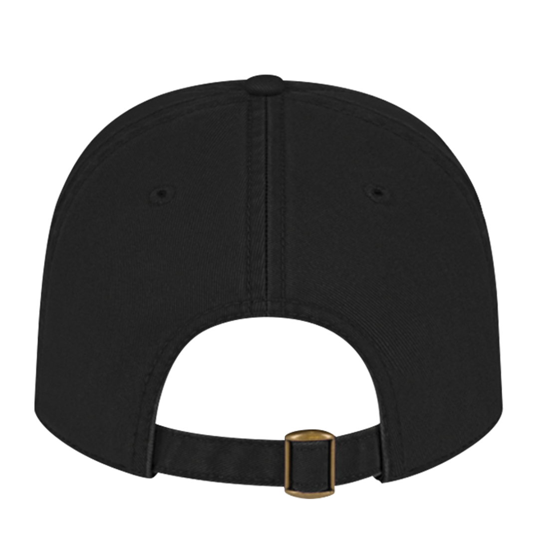 "Crest" 6-Panel Adjustable Cap - BLACK