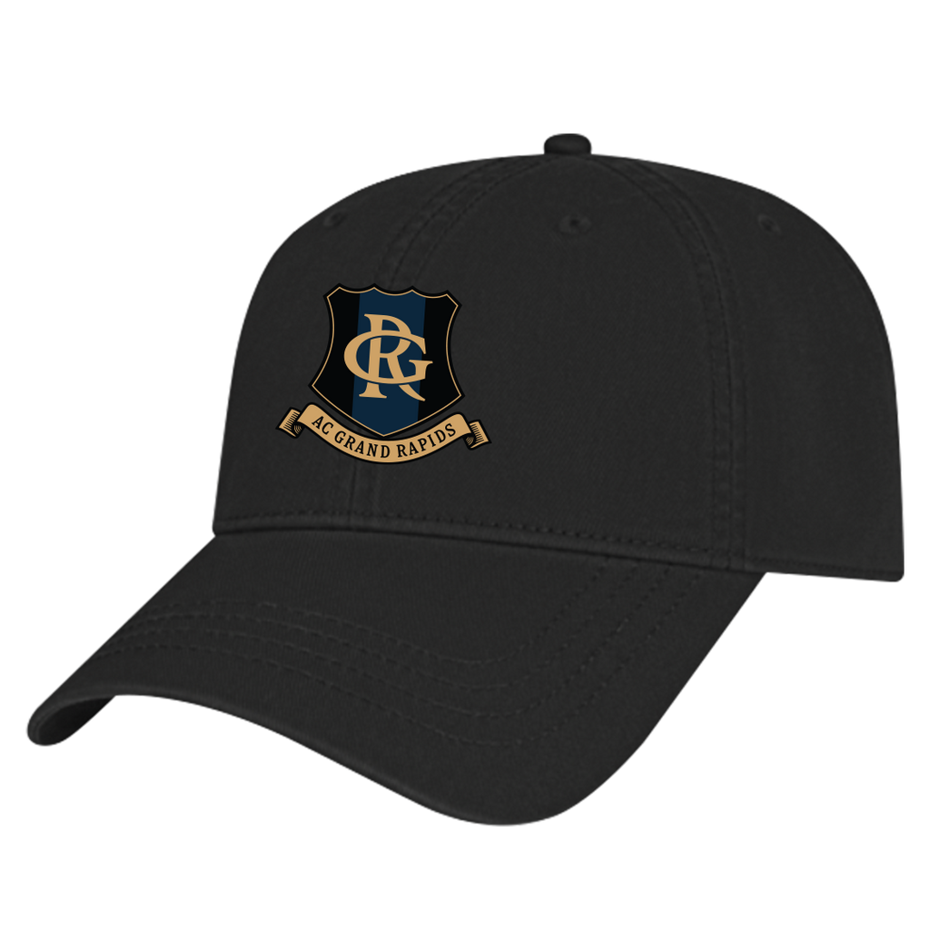 "Crest" 6-Panel Adjustable Cap - BLACK