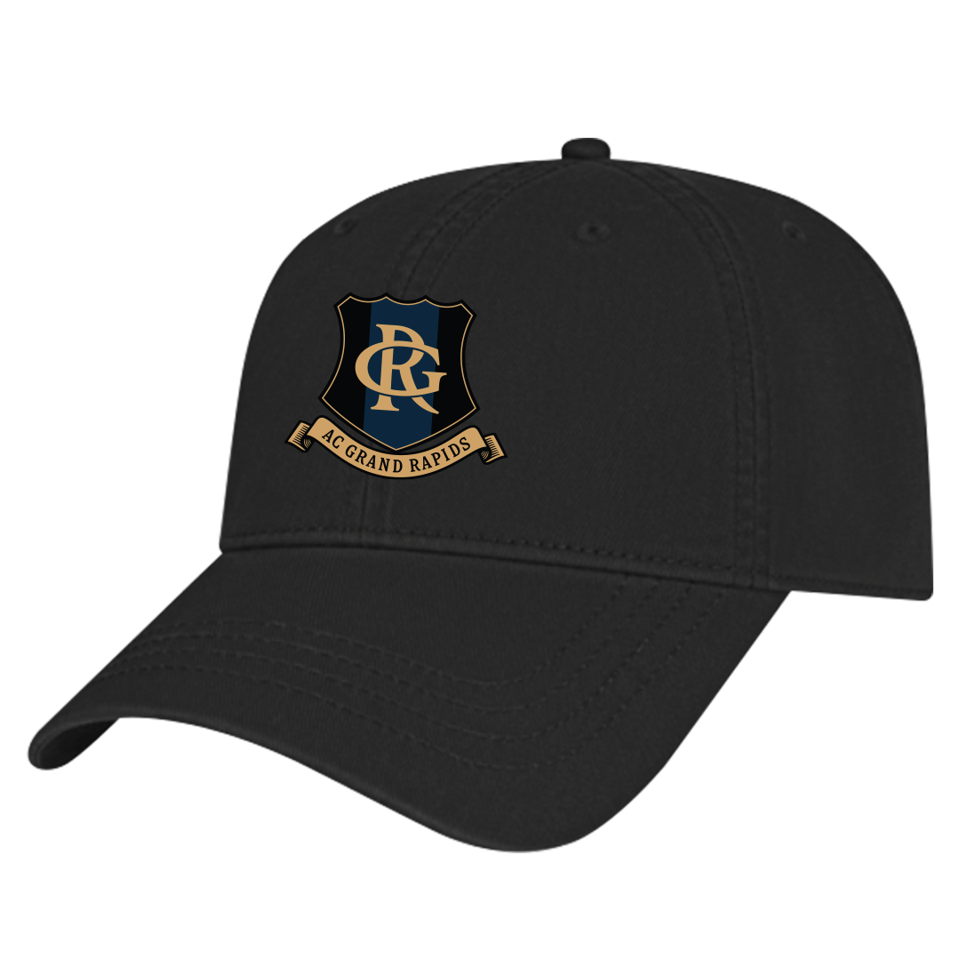"Crest" 6-Panel Adjustable Cap - BLACK